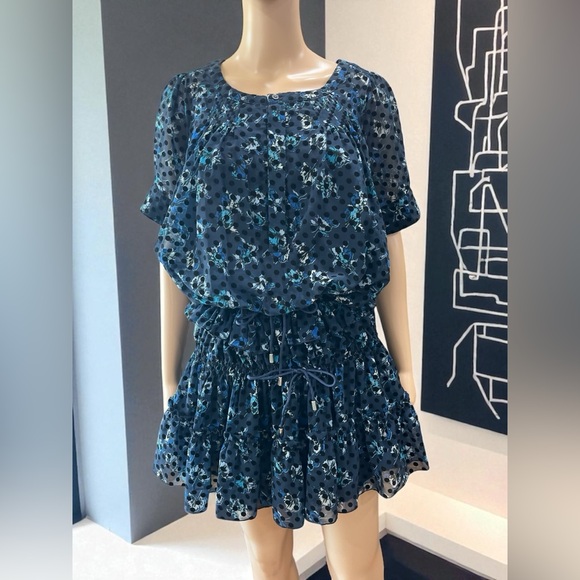Diesel black gold mini blue dress-44/L/XL - Picture 1 of 9
